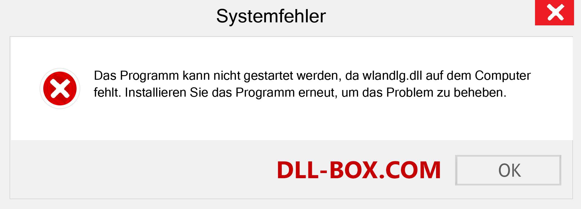 wlandlg.dll-Datei fehlt?. Download für Windows 7, 8, 10 - Fix wlandlg dll Missing Error unter Windows, Fotos, Bildern